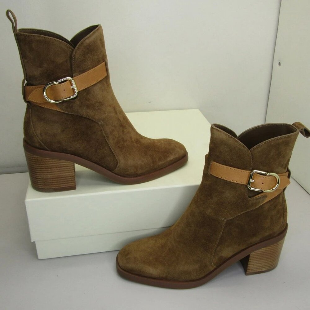NEW 3.1 PHILLIP LIM Alexa Buckle Ankle Strap Booties – Brown Size 6 Statemen